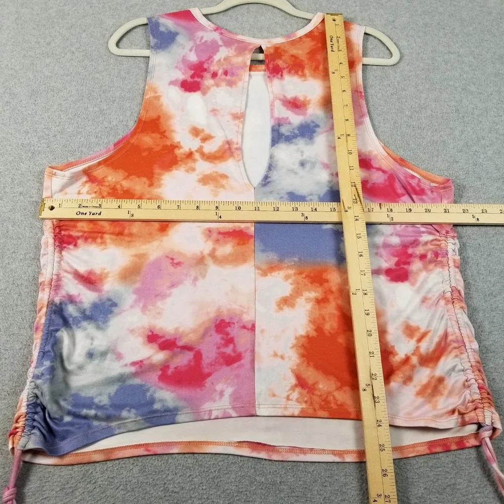No Boundaries Tank Top Womens Juniors XXL 2XL Tie Dye Sunny Days Ocean Waves Tee